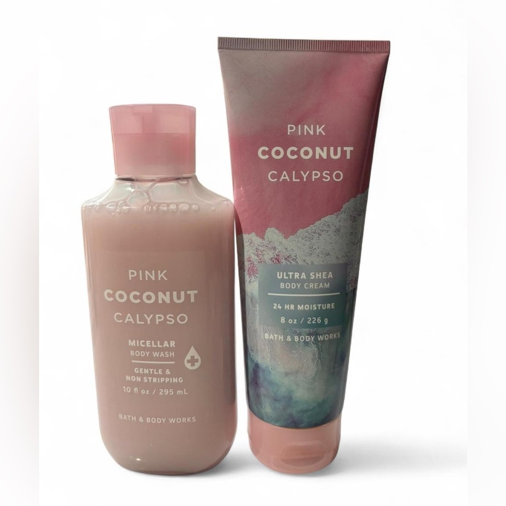 Bath & Body Works Pink Coconut Calypso Body Wash / Lotion Duo Set